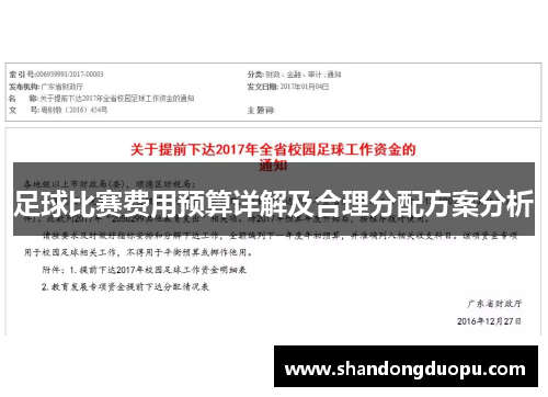 足球比赛费用预算详解及合理分配方案分析