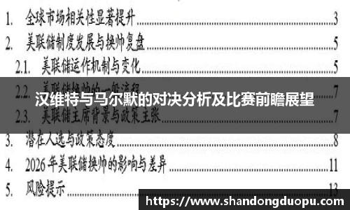 汉维特与马尔默的对决分析及比赛前瞻展望